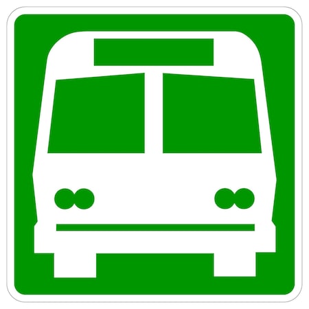 Sign Solutions Usa Bus Station (Symbol), Aluminum, 18 in x 18 in DUS08DWT1818I3-6
